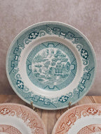 Lot 3 assiettes creuses Terre de fer Saint-amand modèle Chinois dépareillées