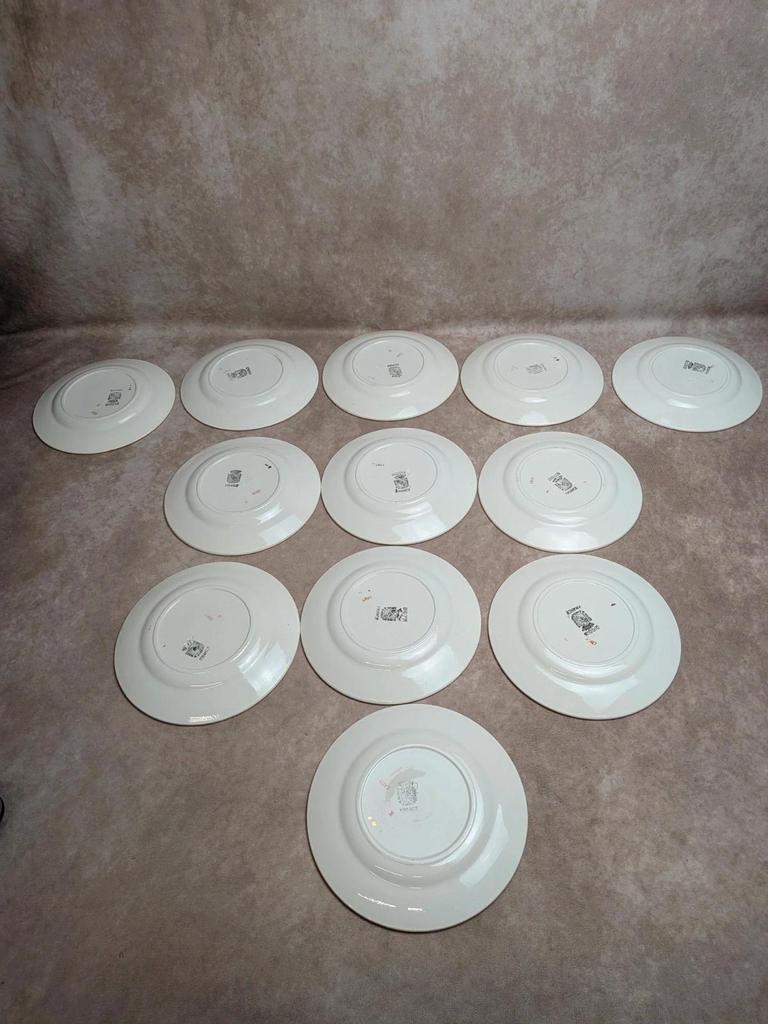 Service à gâteaux vintage Digoin Sarreguemines – 1 plat + 10 assiettes à dessert