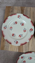 Lot de 3 assiettes à dessert Gien Venise peintes à la main
