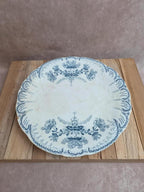 Compotier ancien terre de fer Saint-amand & Hamage – modèle Régence bleu