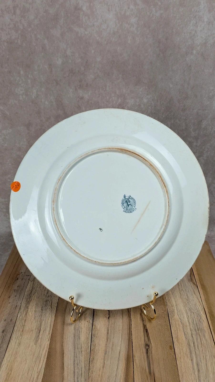 Plat ancien faïence Nord St Amand & Hamage – modèle Andrinople