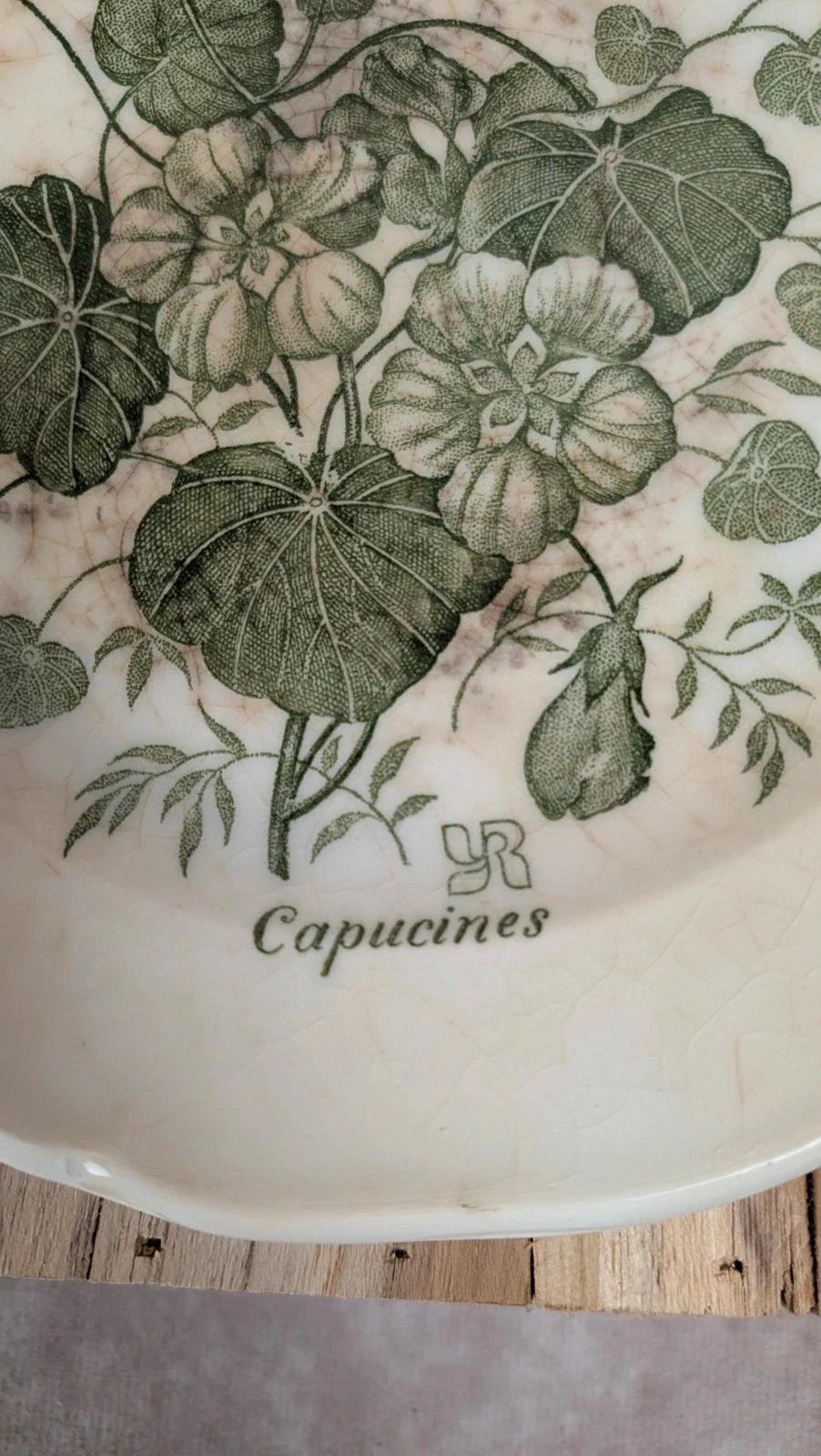 Lot de 2 assiettes Gien – Modèle Capucines – Faïence ancienne