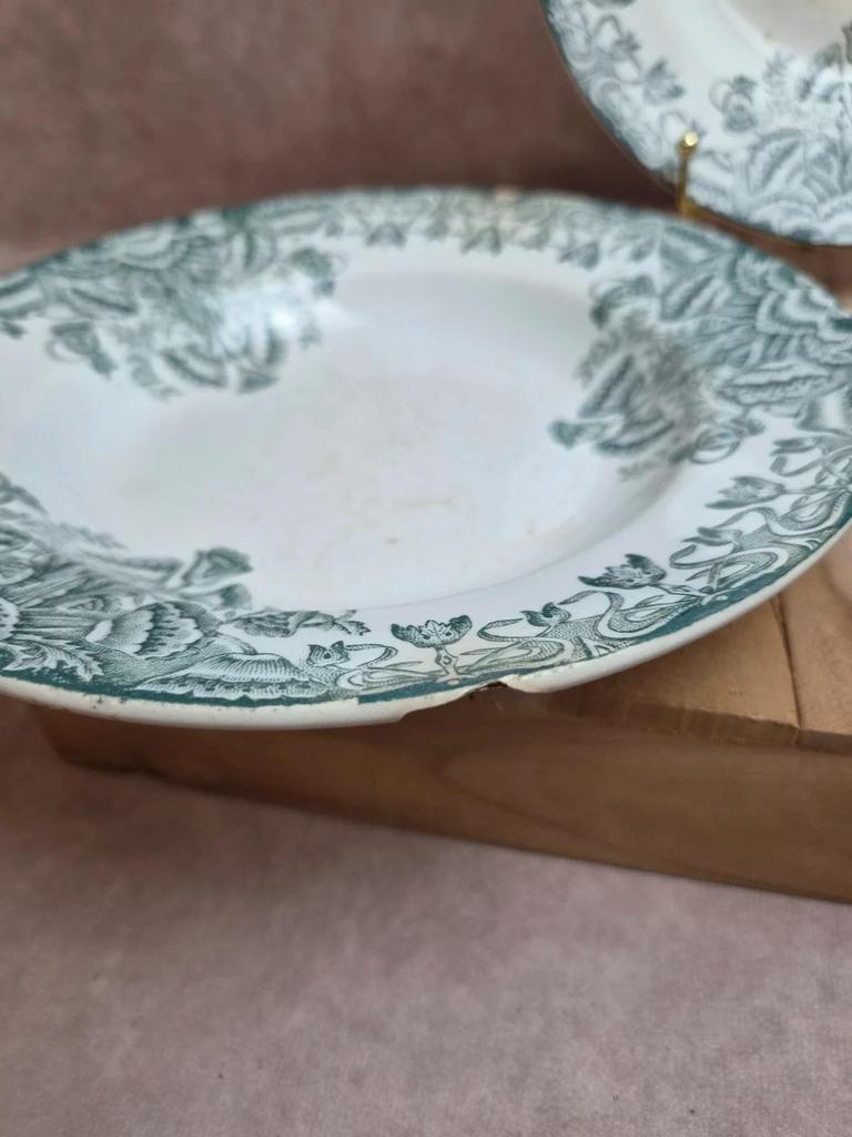 Lot 3 assiettes creuses Terre de Fer A. Lebacqz & M. Bouchart Floral
