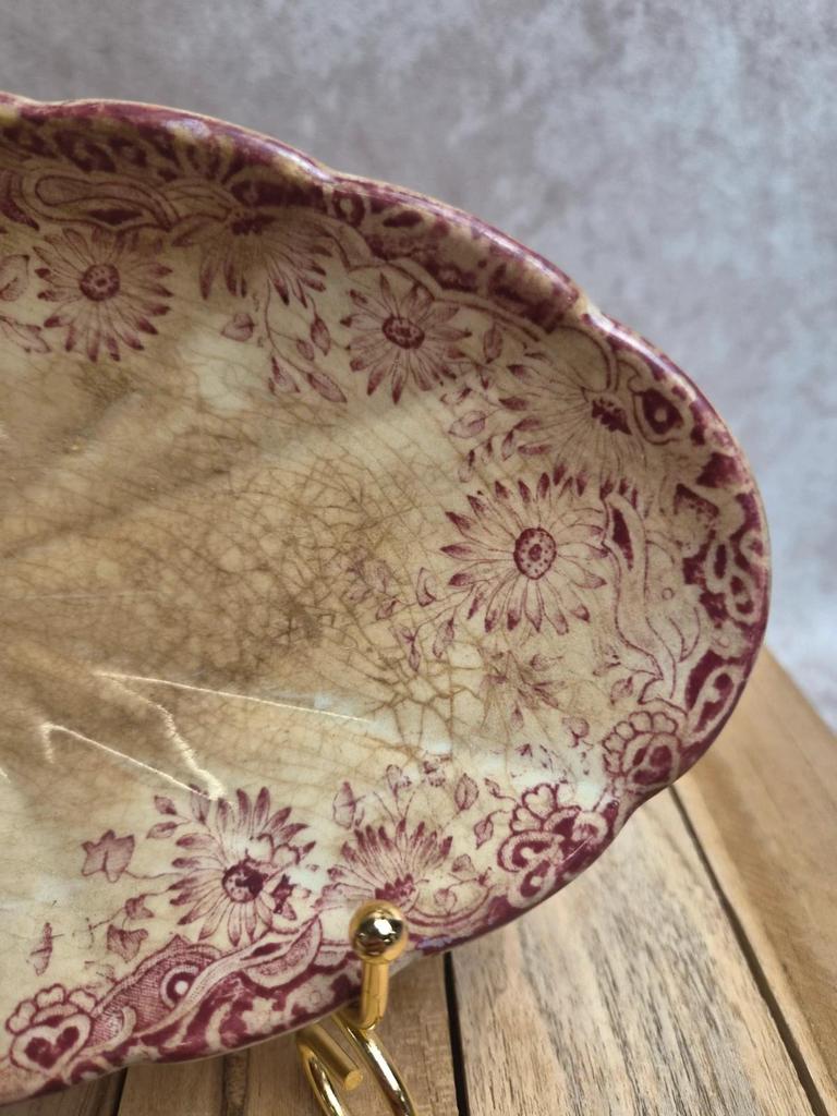 Rare ravier terre de fer Lebacqz & Bouchart – Lucerne rouge