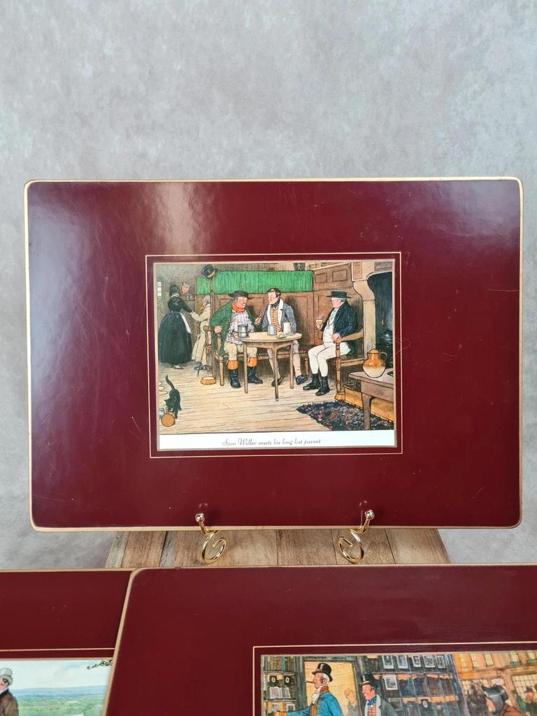 Lot de 6 dessous de table Lady Clare Matador 🍷 | Scènes Charles Dickens vintage 🇬🇧