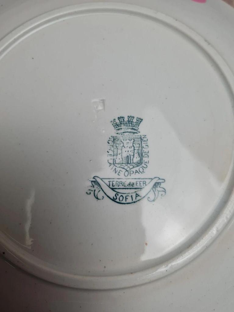Lot de 5 assiettes terre de fer Gien modèle Sophia 💚
