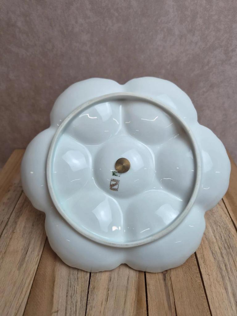 Serviteur Limoges Ribes – Porcelaine dorée 6 coquilles