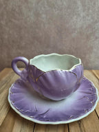 2 grandes tasses à petit déjeuner / chocolat Kg Lunéville avec soucoupes