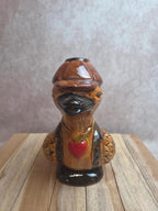 Pichet canard vintage en céramique émaillée