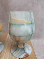 Lot de 4 verres à pied en onyx vintage