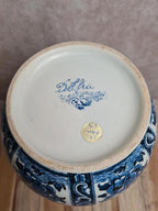Vase vintage Delfia bleu et blanc – Grand modèle floral – Esprit Delft / hollandais 💙