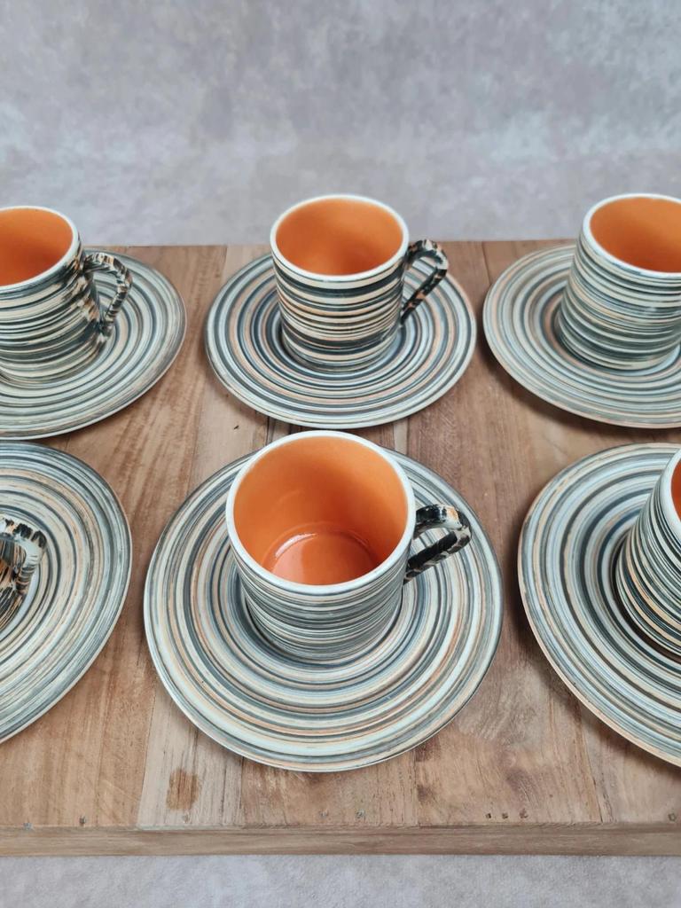 Lot de 6 tasses & sous-tasses Salins – modèle Bessans – vintage 🇫🇷