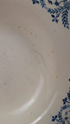 Assiette creuse ancienne en terre de fer Digoin Sarreguemines modèle Jacques – décor bleu