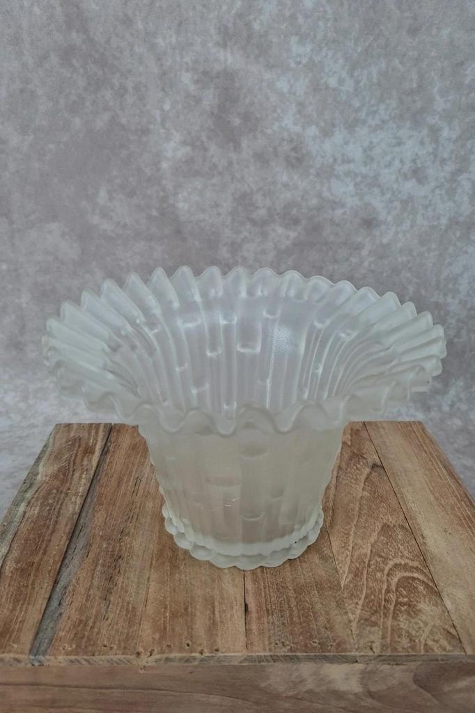 Vase vintage en verre dépoli givré – Made in Italy 🇮🇹