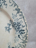 Plat ancien Terre de Fer Hb & Cie Choisy-le-roi modèle Floreal 32 cm
