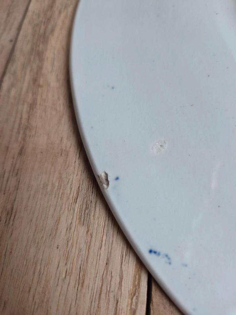 Ancienne assiette plate Gien 1860-1871 – faïence décor bleu – Xixe siècle