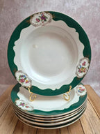 7 assiettes creuses Digoin Sarreguemines Champagne – Porcelaine opaque – Terre de fer vintage
