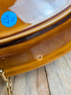 Plat ovale vintage Sarreguemines brun caramel