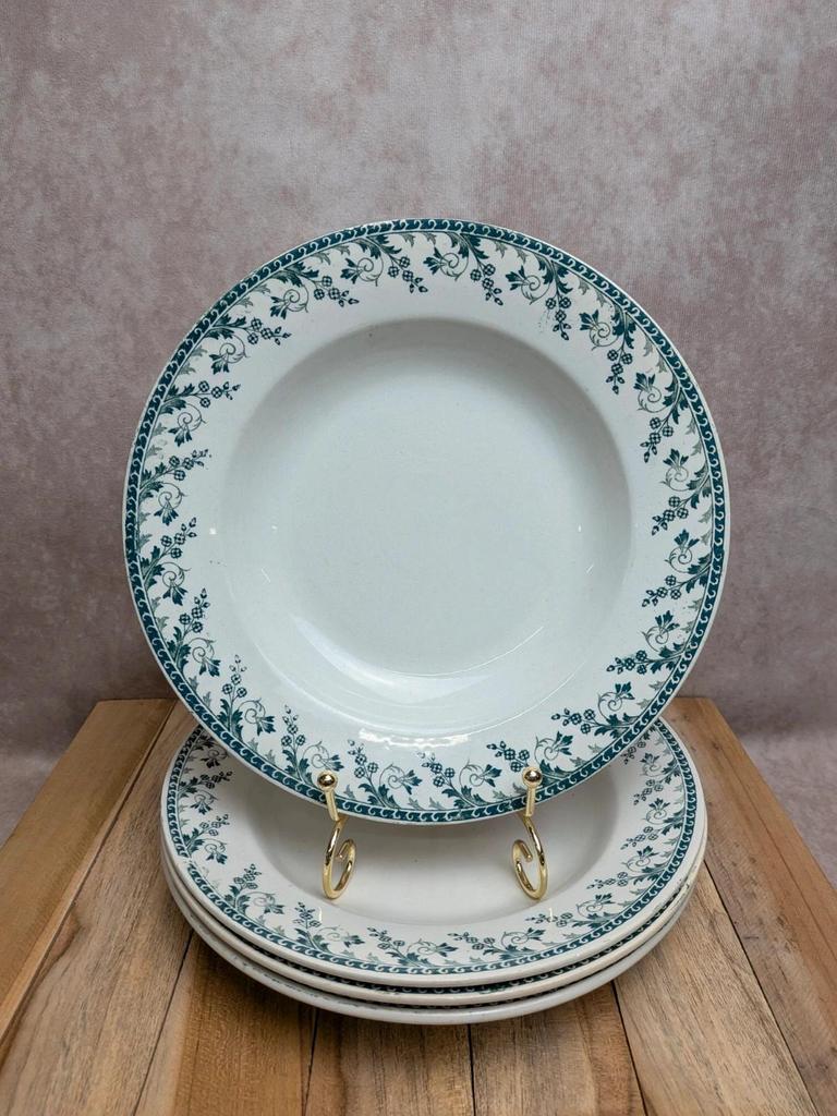 Lot de 4 assiettes creuses Terre de Fer Montigny Gien