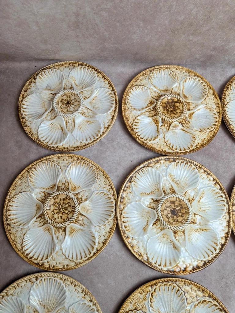 Service à huîtres coquillages vintage Longchamp