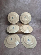 Lot de 6 assiettes plates anciennes Gien – Terre de Fer – modèle Bengale