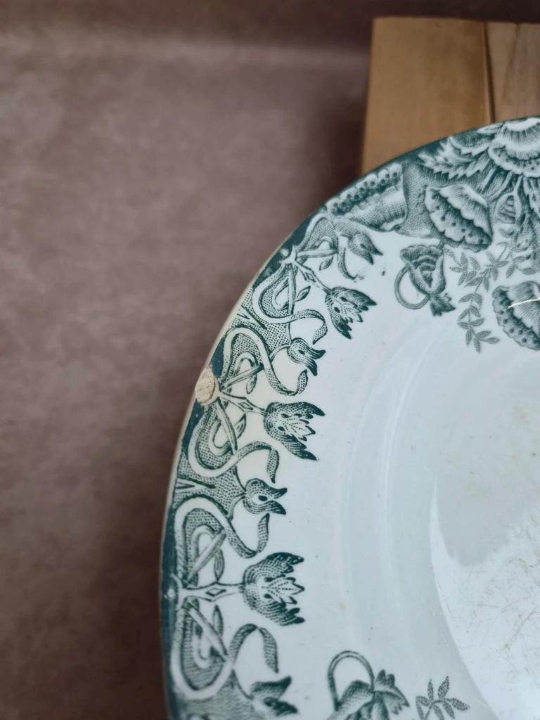 Lot 3 assiettes creuses Terre de Fer A. Lebacqz & M. Bouchart Floral