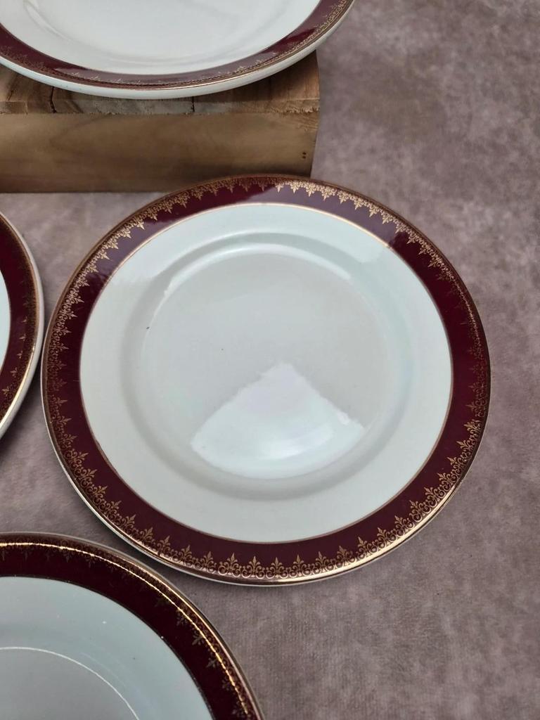 Lot de 12 assiettes à dessert Digoin Sarreguemines “rubis”