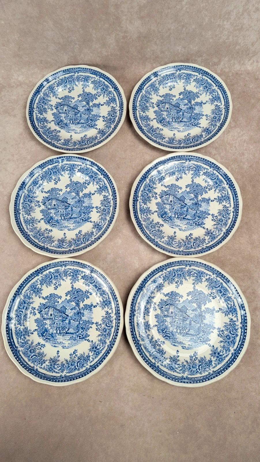 Lot de 6 assiettes à dessert Lunéville – modèle The Cottage