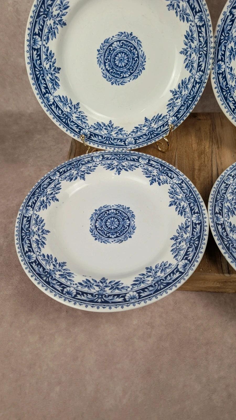 4 Assiettes anciennes Luneville – Modèle Mazarin