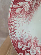 Assiette creuse Terre de Fer Sarreguemines modèle Jardinière rouge