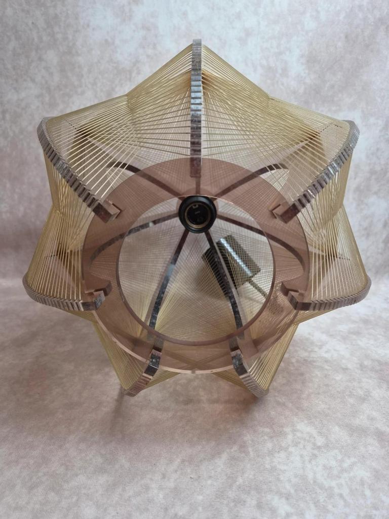 Suspension vintage Space Age – Paul Secon Sompex – Plexiglas fumé – Années 70