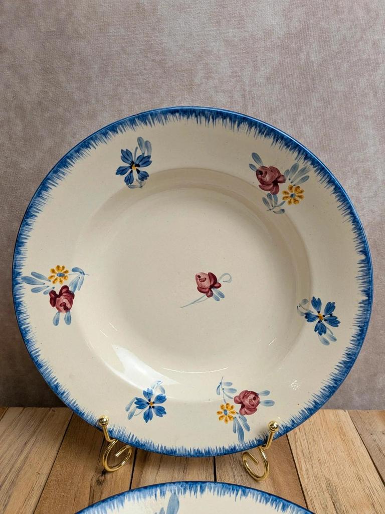 Lot de 2 assiettes creuses vintage Digoin Sarreguemines Marie-lou Terre de Fer