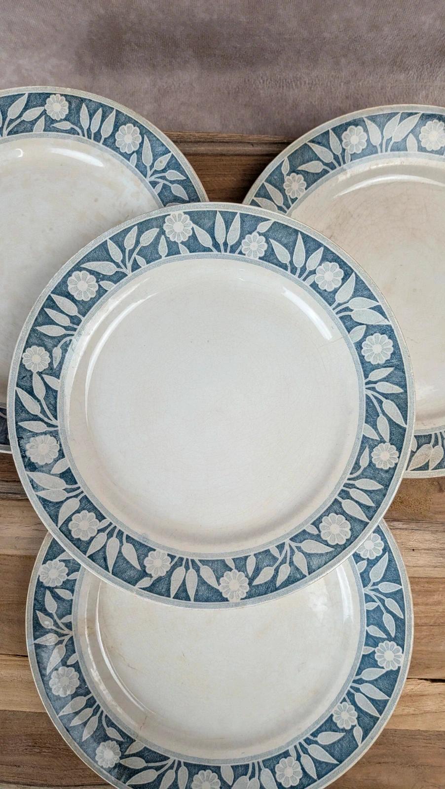 Lot de 4 assiettes vintage Creil & Montereau – Service Varsovie