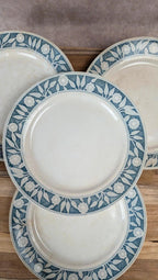 Lot de 4 assiettes vintage Creil & Montereau – Service Varsovie