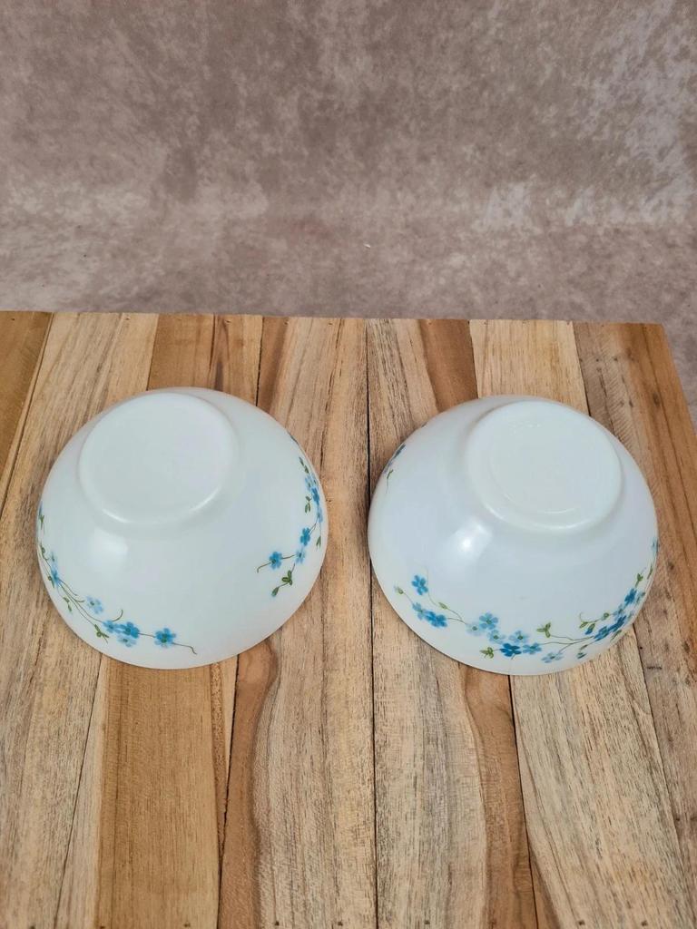 Lot de 2 bols Arcopal Myosotis – fleurs bleues vintage 🌸