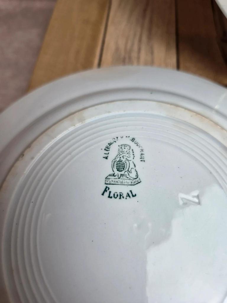 Lot 3 assiettes creuses Terre de Fer A. Lebacqz & M. Bouchart Floral