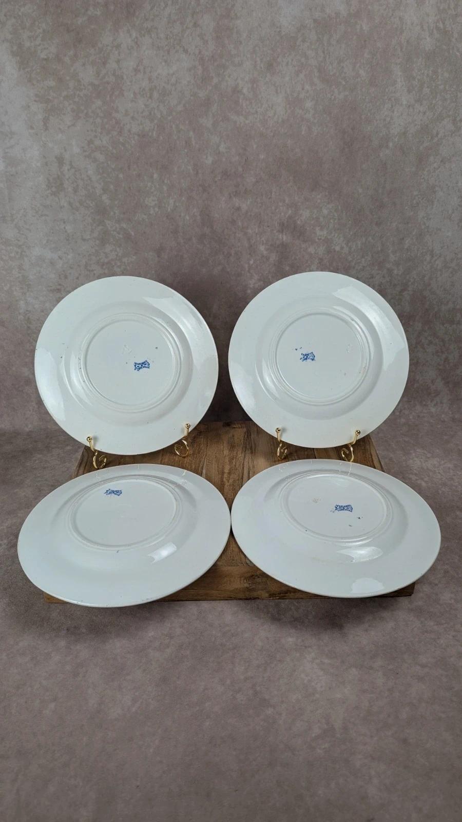 4 Assiettes anciennes Luneville – Modèle Mazarin