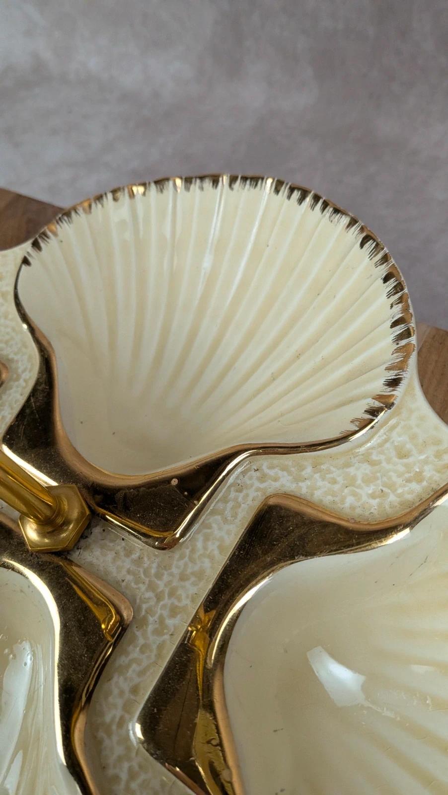 Présentoir coquillage vintage Siloa Paris + 2 coquilles