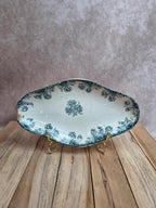 Ravier terre de fer Sté Amandinoise – modèle Oeillets – décor bleu ancien