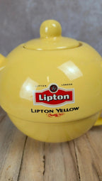 Ensemble Lipton vintage théière tasse empilable jaune
