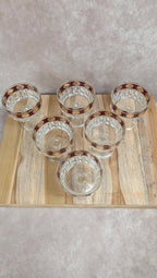 Lot de coupes italiennes vintage fuchsia & doré