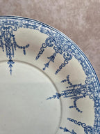 Ancienne assiette plate Gien 1860-1871 – faïence décor bleu – Xixe siècle