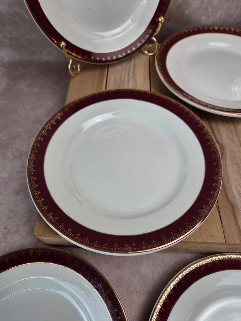 Lot de 12 assiettes à dessert Digoin Sarreguemines “rubis”