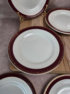 Lot de 12 assiettes à dessert Digoin Sarreguemines “rubis”