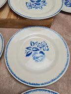 Lot de 10 assiettes plates vintage Digoin Sarreguemines modèle Simone Egp bleu 💙