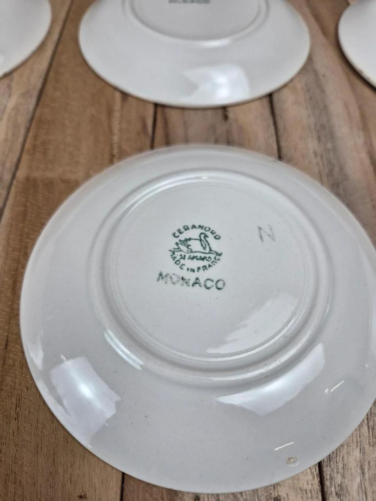 Lot de 6 tasses et sous-tasses vintage Saint-amand modèle Monaco