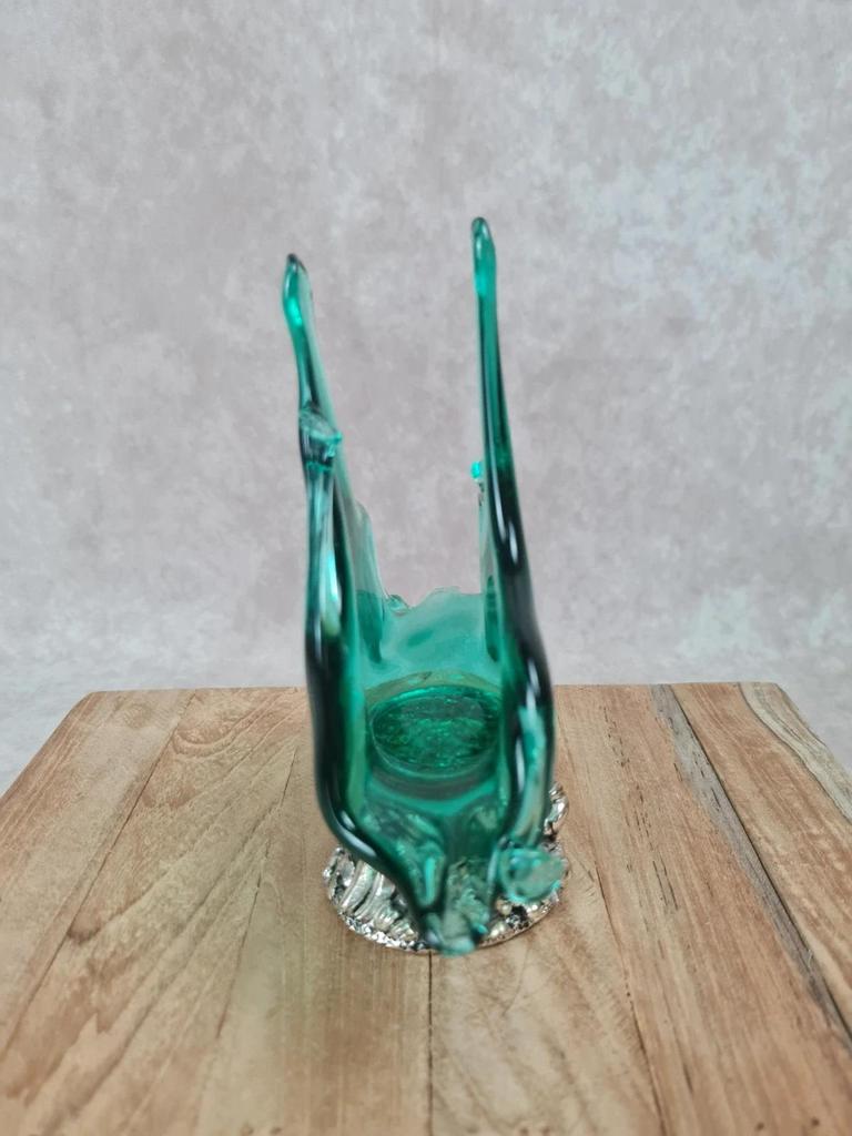 🌿 Porte-serviettes / Coupelle décorative en verre soufflé Murano 🌿