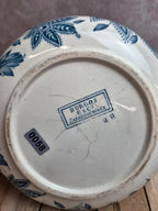 Petit broc joufflu Sarreguemines Burgos – faïence ancienne bleu et blanc