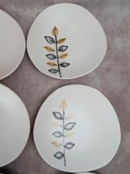 Lot de 11 assiettes à dessert vintage Niderviller – années 70 – style Capron Vallauris