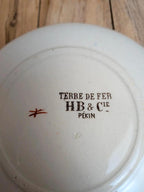 Soucoupe ancienne Terre de Fer Hb & Cie modèle Pékin
